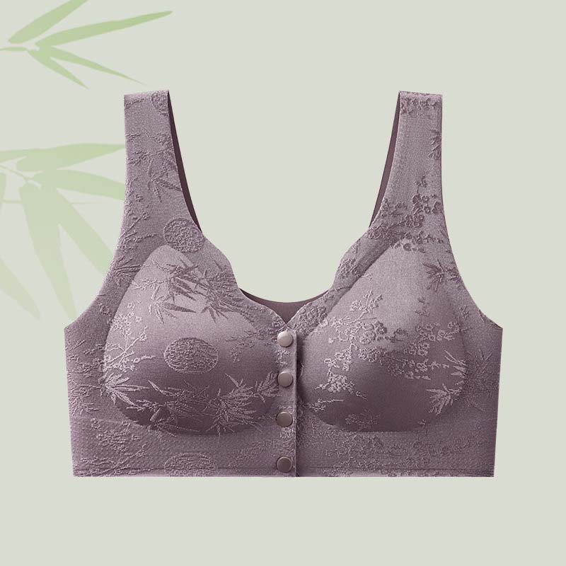 Präglad Jacquard-bh med framknäppning