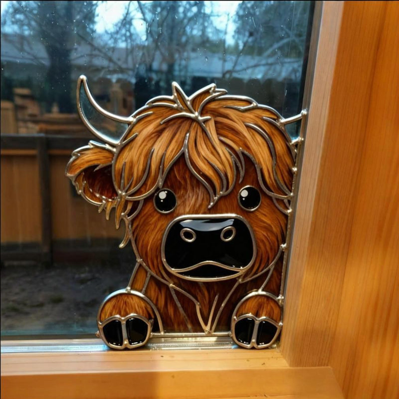 Fensteraufkleber für Hochlandrinder