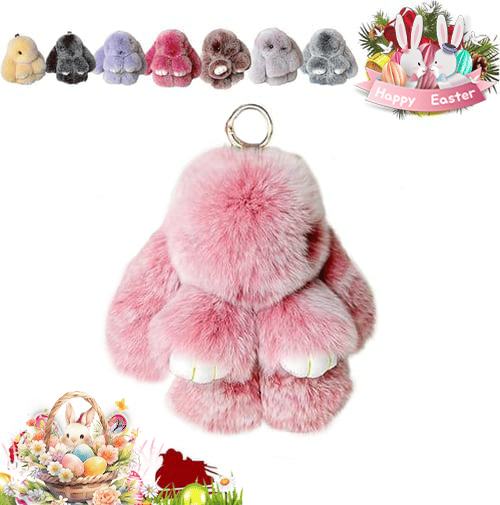 🐰Cute Easter Bunny Plush Keychain - Gift Option in Iron Box, 🎁Sweet Easter Surprise