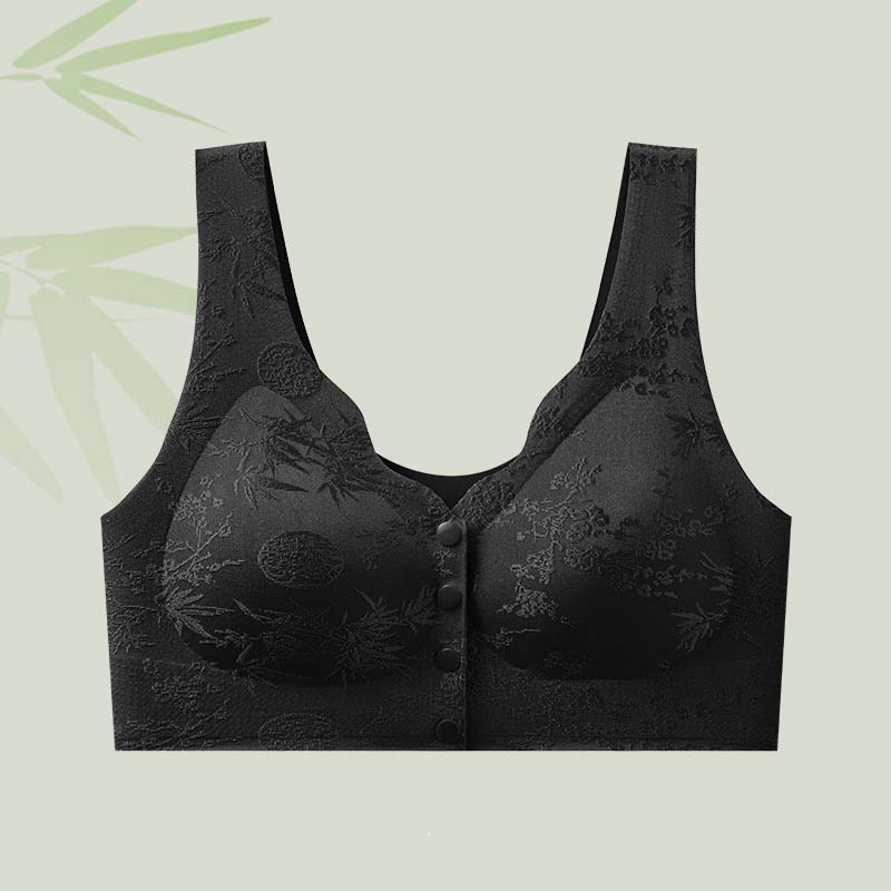 Präglad Jacquard-bh med framknäppning