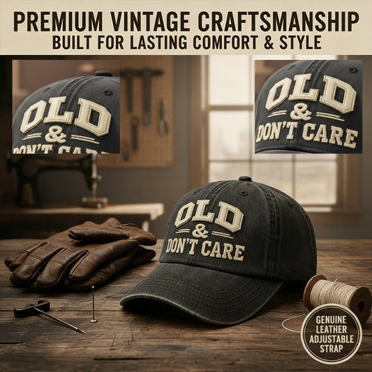 🧢2026 Neujahrs-Sonderangebot 🔥Vintage-Cap im Used-Look: "OLD & DON'T CARE"