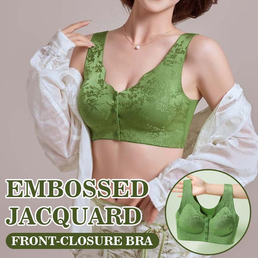 Präglad Jacquard-bh med framknäppning