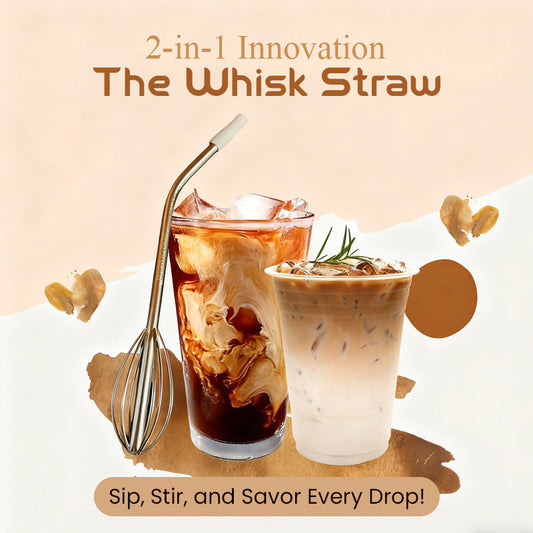 🍹 [2-in-1-Innovation] Der Whisk Straw | Schlürfen, umrühren und jeden Tropfen genießen! ✨