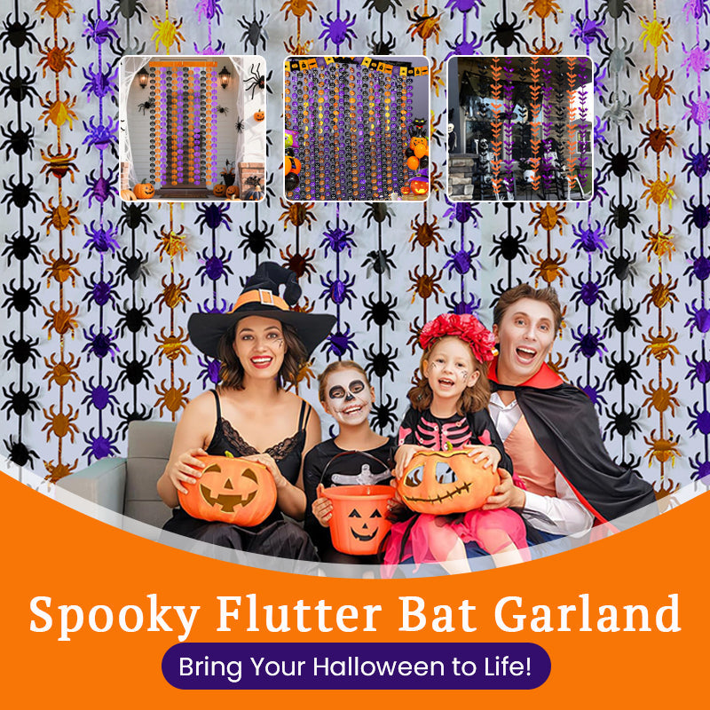 🦇 Läskig fladdrande fladdermusgirlang – Väck din Halloween till liv!
