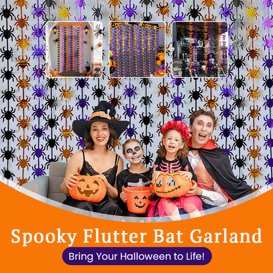 🦇 Läskig fladdrande fladdermusgirlang – Väck din Halloween till liv!