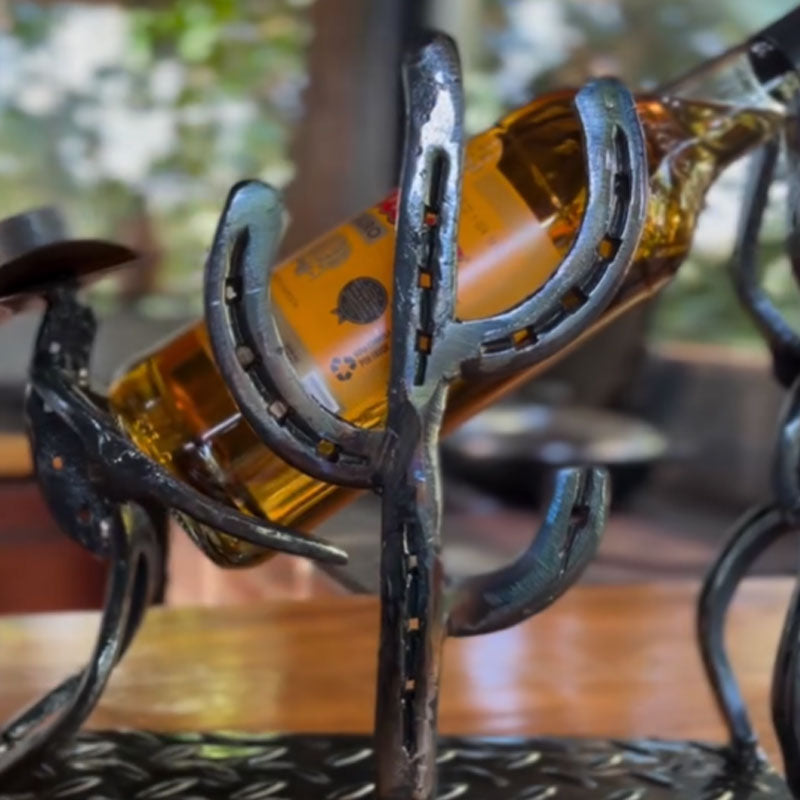 Western-Cowboy- und Kaktus-Weinflaschenhalter