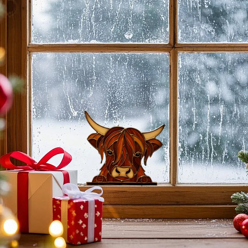 Fensteraufkleber für Hochlandrinder