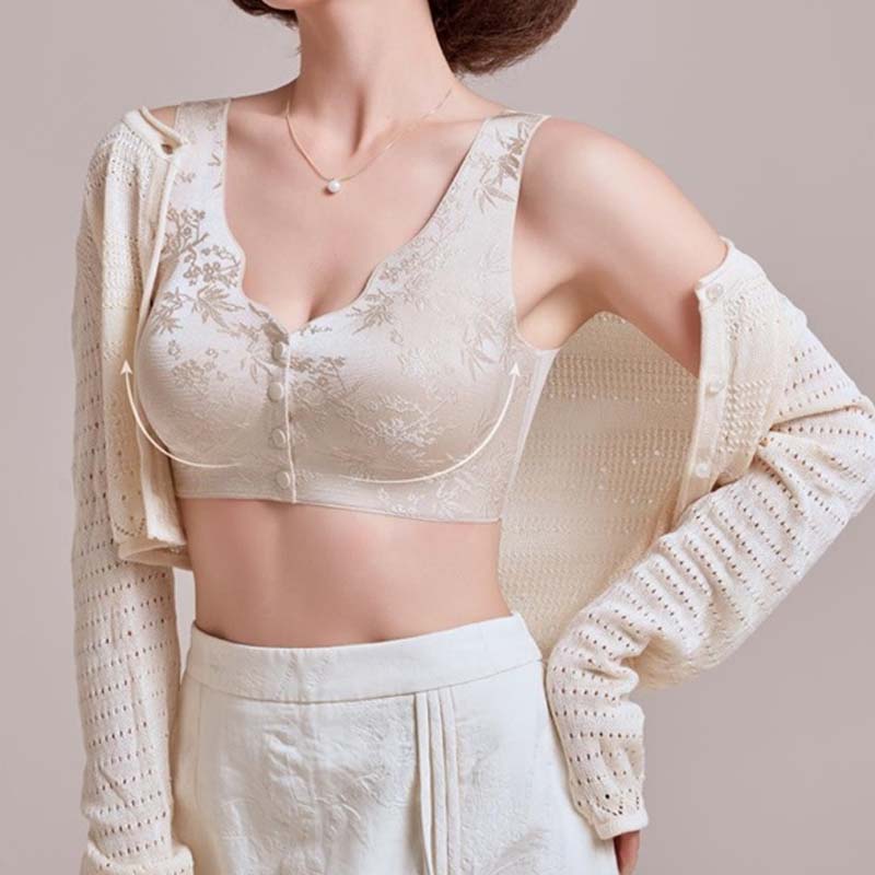Präglad Jacquard-bh med framknäppning