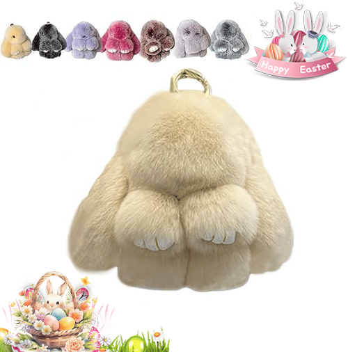 🐰Cute Easter Bunny Plush Keychain - Gift Option in Iron Box, 🎁Sweet Easter Surprise