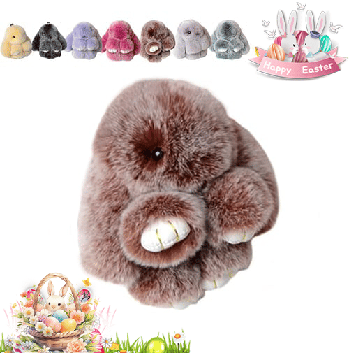 🐰Cute Easter Bunny Plush Keychain - Gift Option in Iron Box, 🎁Sweet Easter Surprise