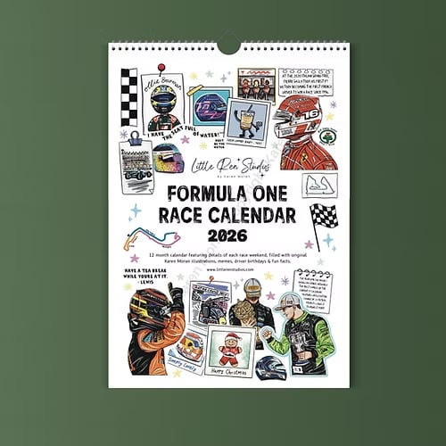 🏎️📅F1 Scrapbook Rennkalender 2026 — Der ultimative Wandkalender für Rennsportfans