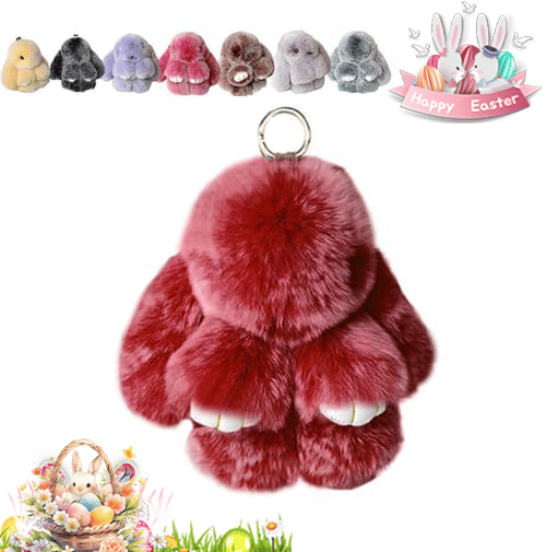 🐰Cute Easter Bunny Plush Keychain - Gift Option in Iron Box, 🎁Sweet Easter Surprise
