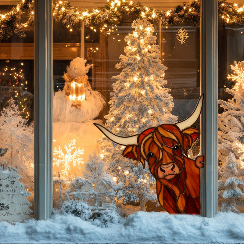 Fensteraufkleber für Hochlandrinder