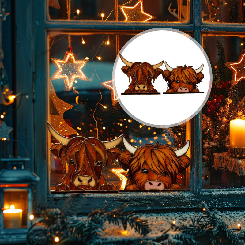 Fensteraufkleber für Hochlandrinder