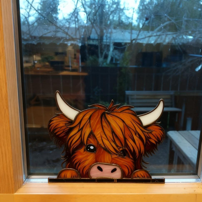 Fensteraufkleber für Hochlandrinder