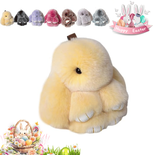 🐰Cute Easter Bunny Plush Keychain - Gift Option in Iron Box, 🎁Sweet Easter Surprise