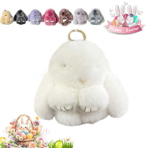 🐰Cute Easter Bunny Plush Keychain - Gift Option in Iron Box, 🎁Sweet Easter Surprise