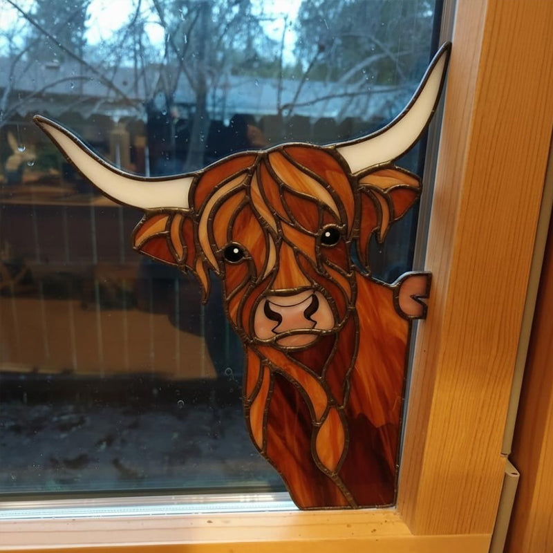 Fensteraufkleber für Hochlandrinder