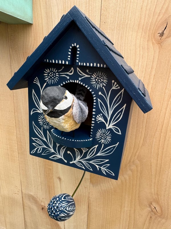 🦉Verspielte kinetische Vogelhaus-Wanddekoration