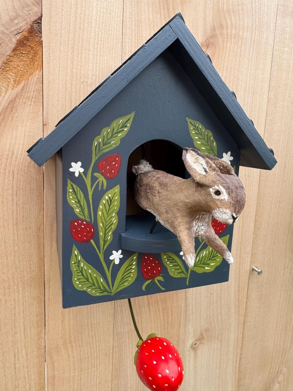 🦉Verspielte kinetische Vogelhaus-Wanddekoration