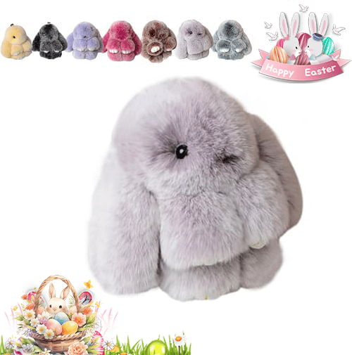 🐰Cute Easter Bunny Plush Keychain - Gift Option in Iron Box, 🎁Sweet Easter Surprise