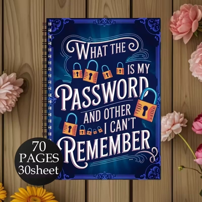 ⏰Nur noch 4 Stunden: Sparen Sie 49 % – 📅Lustiges Passwort-Notizbuch – Spiralbindung mit Schlosssymbolen und lustigen Sicherheitsphrasen✍️