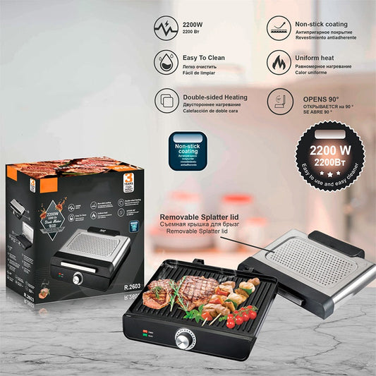 ⏳Zeitlich begrenztes Angebot⏰2200-W-Rauchfreier Indoor-Grill mit Antihaftplatte🥩